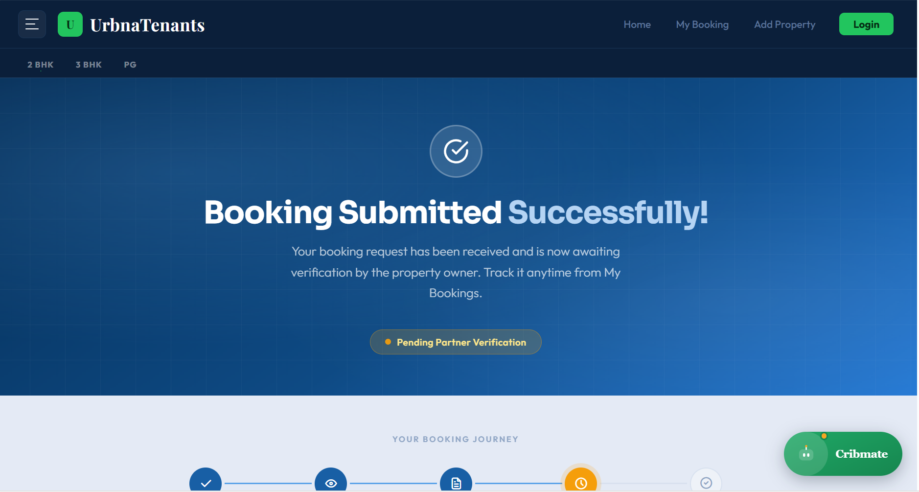 Booking submitted